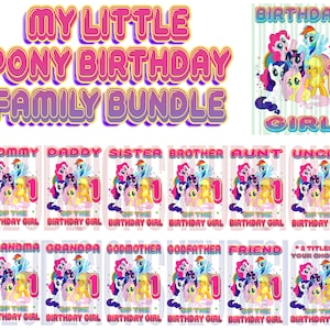 My Little Pony 1st Geburtstag Design Familien Bundle # 1 - DIGITALE ZIP Datei png * 2 KOSTENLOSE Titelmodifikationen inklusive!!!