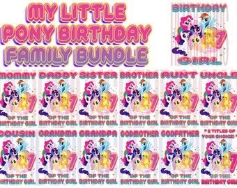 My Little Pony 7th birthday design family bundle #7 - DIGITAL ZIP file png *2 FREE title modifications included!!!***