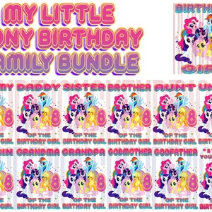 My Little Pony 8th birthday design family bundle #8 - DIGITAL ZIP file png *2 FREE title modifications included!!!***