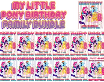 My Little Pony 8th birthday design family bundle #8 - DIGITAL ZIP file png *2 FREE title modifications included!!!***