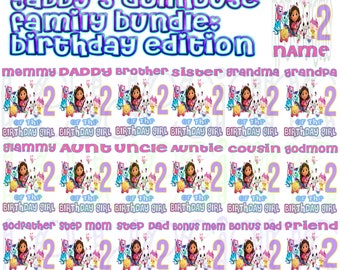 Gabby's Dollhouse 2nd birthday design family bundle #2 - DIGITAL file png *1 FREE title modification included!!!***