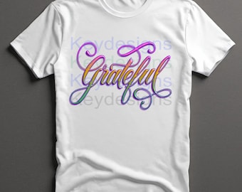 Grateful gradient PNG digital design