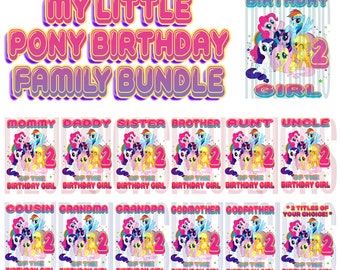 My Little Pony 2nd birthday design family bundle #2 - DIGITAL ZIP file png *2 FREE title modifications included!!!***