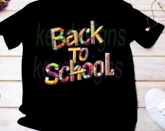 Back 2 School PNG digital sublimation file
