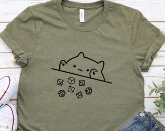 Cat Throwing Dice T-Shirt | DnD | Dungeon Master | Tabletop RPG | Tabletop Games | RPG | Role Playing