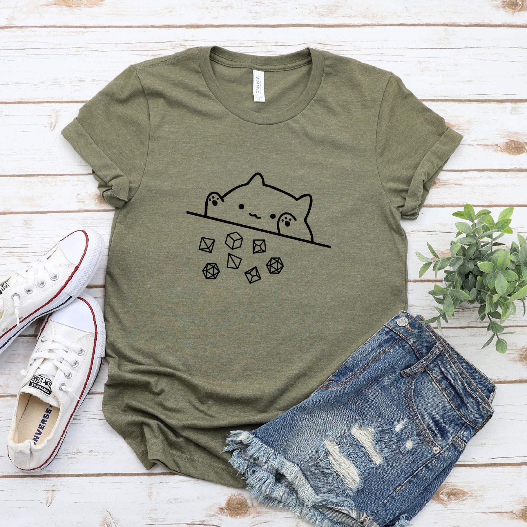 Cat Throwing Dice T-Shirt | DnD | Dungeon Master | Tabletop RPG | Tabletop Games | RPG | Role Playing