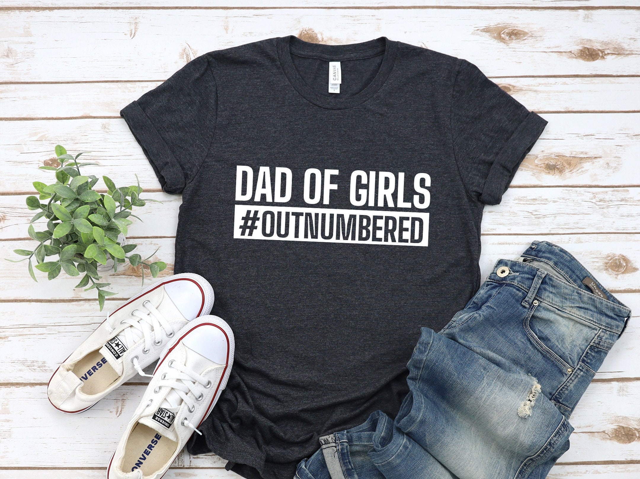 Dad of Girls outnumbered Tshirt Funny Dad Tshirt Gifts Etsy