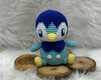 Adorable Crocheted Piplup Pokemon Plush Doll - Perfect Gift for Fans