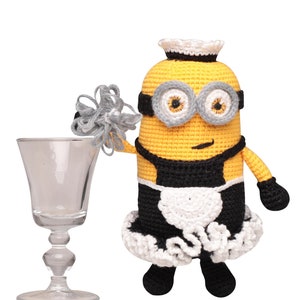Crochet Maid Minion Amigurumi , Guru Despicable Me Doll Cartoon, Movie Accessory Plush Toy, Gift For Her, Gift For Him