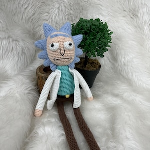 Rick and Morty Crochet Amigurumi Toy Doll, Plush Rick and Morty, Cartoon Figures Gift