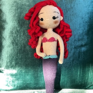 Little Mermaid Ariel Inspired Crochet Doll Kid Baby Gift, Princess Amigurumi Plush For Nursery and Birthday