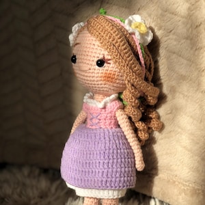 Crochet Rapunzel Princess Doll, Rapunzel Characters Amigurumi Set, Christmas Gift for Kids, Crochet Nursery Decor