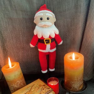 Personalized Christmas Crochet Santa Claus Doll Handmade Amigurumi Holiday Decor, Festive Santa Plush Gift for Kids, Ornament for Christmas