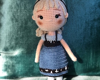 Handmade Crochet Princess Doll, Frozen Inspired Elsa Amigurumi
