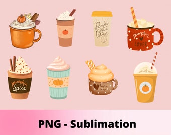 Pacote PNG de especiarias de abóbora, pacote de clipart PSL