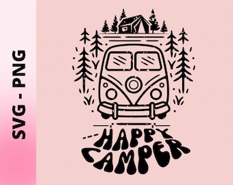 Feliz SVG, Ao ar livre, Acampamento, Estrelas, Cricut, SVG, Arquivos cortados,