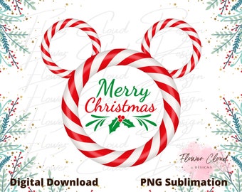 Feliz Natal Mouse PNG, Peppermint Mouse, Mickey Magic Christmas Sublimation, Christmas Vibes