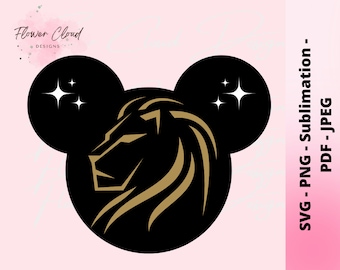 Arquivo de corte de sublimação digital SVG PNG do Rei Leão Mickey Ears