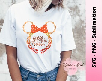 Devore até você balançar Minnie, Tema de outono de Ação de Graças Minnie, Fall Leave Mouse SVG e arquivo cortado