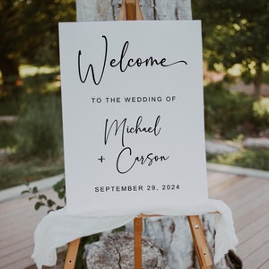 Modello di cartello di benvenuto per matrimonio, cartello di benvenuto moderno per matrimonio, cartello di benvenuto modificabile, cartello di benvenuto minimalista per matrimonio download digitale