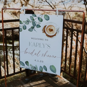Love is Brewing Welcome Sign Template, Coffee Bridal Shower, Bridal Brunch Welcome Sign, Coffee with the Bride, Bridal Shower Welcome Sign