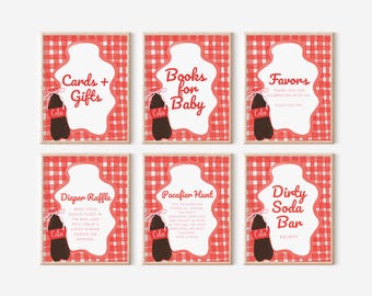 Sie ist bereit zu Pop Baby Shower bearbeitbares Zeichen Bundle, 50er Jahre Soda Pop Babyparty, sie ist bereit zu Pop, Babyparty Zeichen Bundle