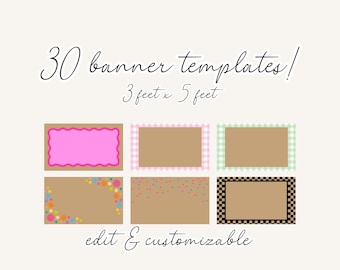 30 plantillas de banners de 90 cm x 150 cm, plantilla de banner personalizable, plantilla de banner marrón, plantilla de banner marrón editable, plantilla de borde para banner