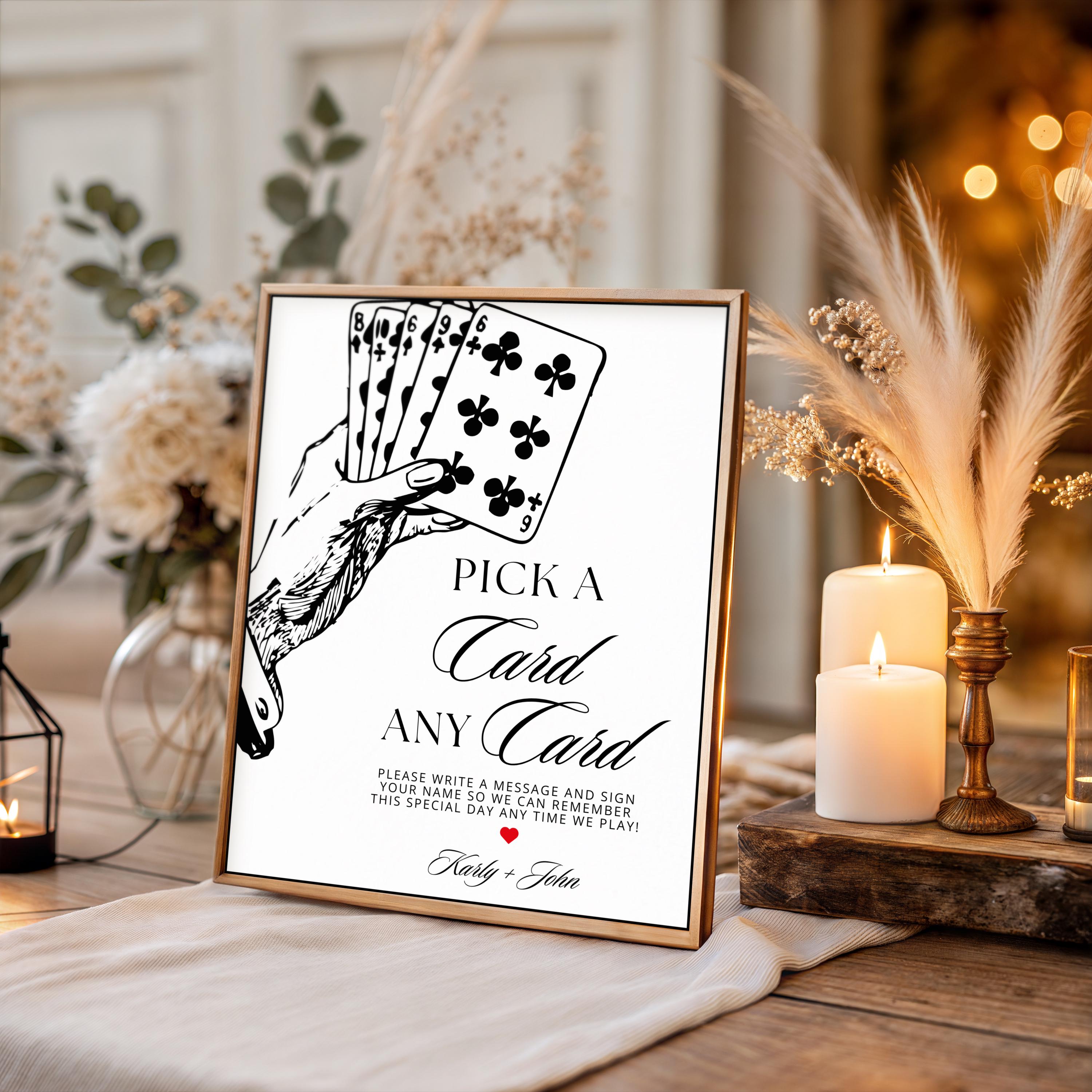 Personalized Playing Cards Sign Template, Pick A Card Any Card Sign ...