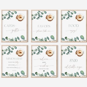 Pacote editável de placas de brunch de noiva, Love is Brewing chá de panela, decoração de chá de panela de café, café da manhã nupcial, pacote de placas de chá de panela