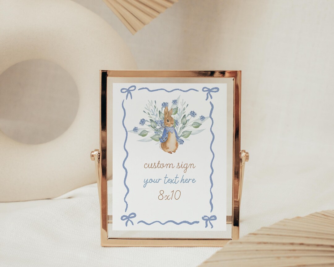 Peter Rabbit Restroom Sign Peter Rabbit Baby Shower Custom Sign Template, Editable Peter Rabbit ...
