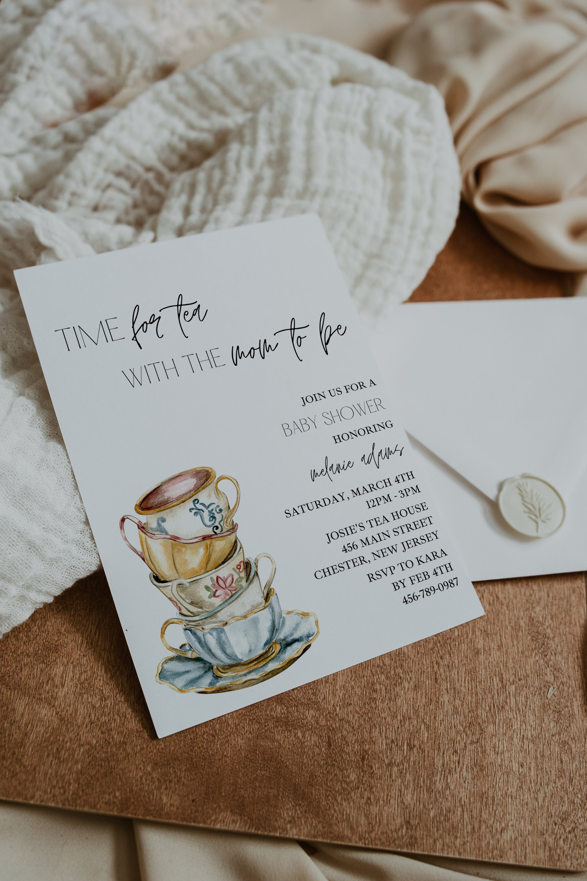 Baby Tea Party Invitation Bundle, Diaper Raffle Books for Baby, Tea ...