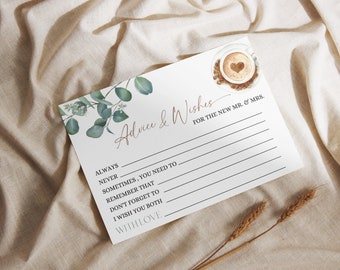 Love is Brewing Bridal Shower Advice and Wishes Card Template, Advice & Wishes for Bride and Groom, Bridal Shower Games, Love is Brewing