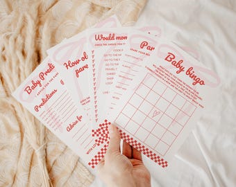 She's Ready to Pop Baby Shower Editable Game Bundle, 50's Themed Soda Pop Baby Shower, She's Ready to Pop, Baby Shower Game Bundle