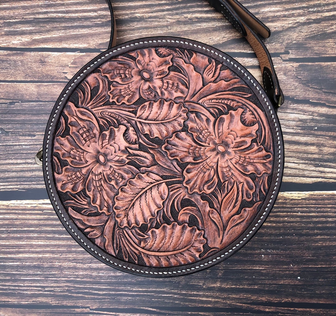 Womens Leather Bag Bespoke Hand Tooled Western Rope Bag Etsy