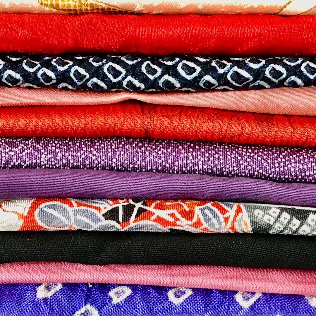 Kimono Fabric Scraps Japanese Fabric Remnants From Vintage Etsy