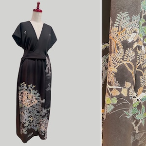 Remake Vintage Dress, Handmade Silk Dress, Japanese Kimono Remake Vintage Dress, Handmade Silk Dress, Japanese Kimono