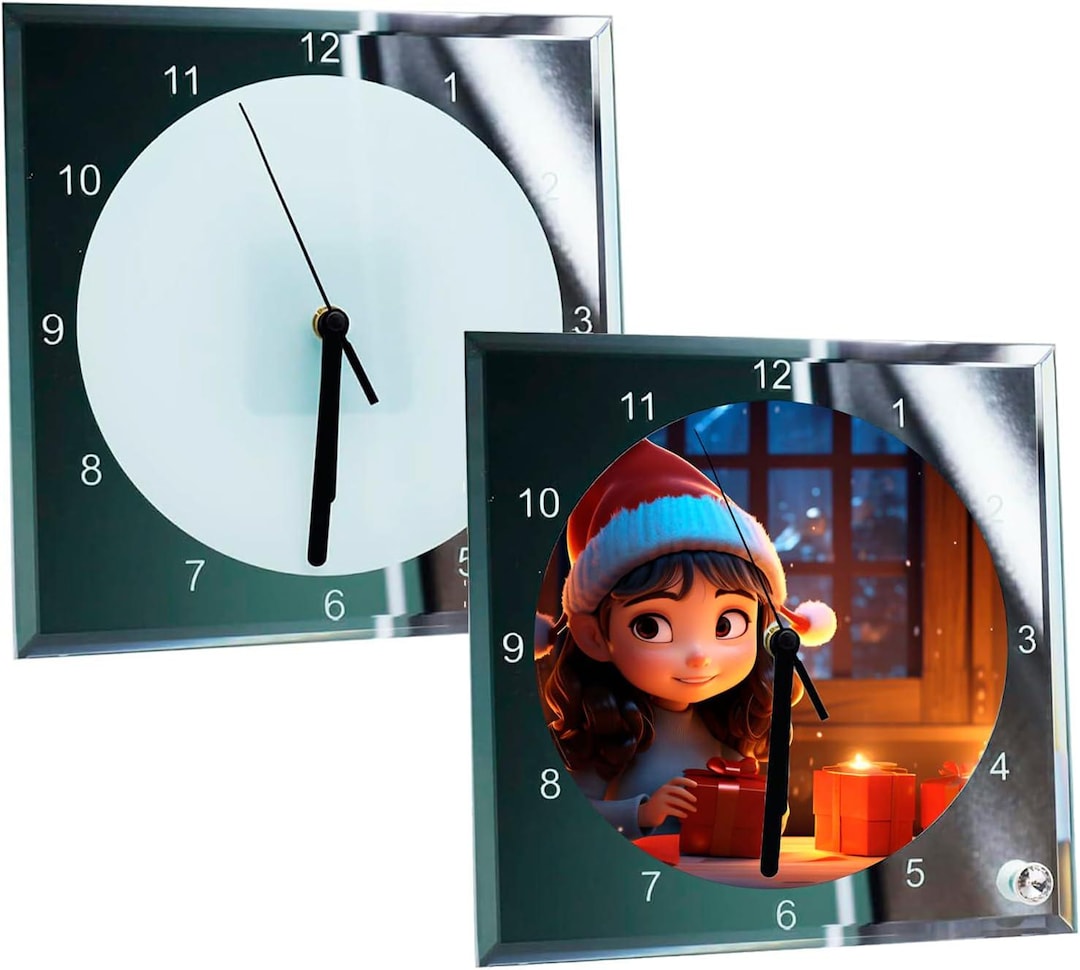Personalized Square Glass Clock – Custom Photo Sublimation - Home Decor ...