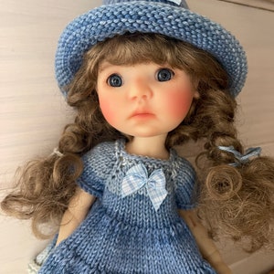 Tutorial/knitting pattern for Meadow Dumpling dolls 25 cm, dress and hat, French and English image 5