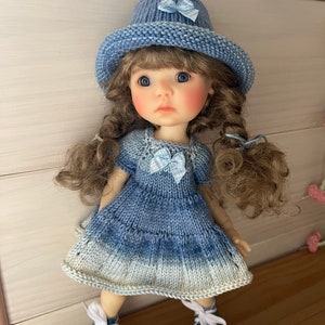 Tutorial/knitting pattern for Meadow Dumpling dolls 25 cm, dress and hat, French and English image 6