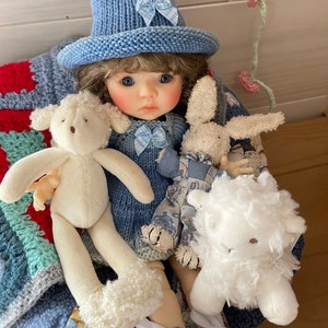 Tutorial/knitting pattern for Meadow Dumpling dolls 25 cm, dress and hat, French and English image 7