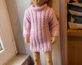 Tutorial/knitting pattern for Finouche dolls 48 cm, dress, gaiters, headband, French