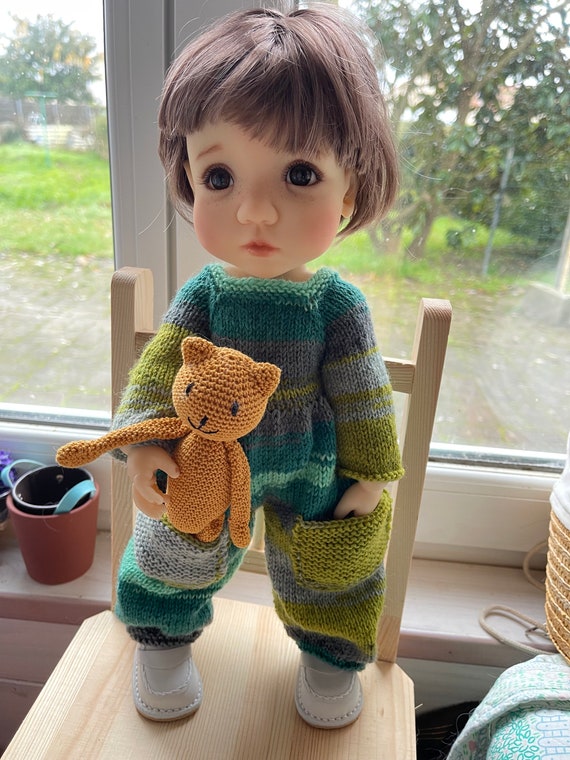 Meadow Moppets人形（38cm）の編み図（フランス語と英語の組み合わせ 
