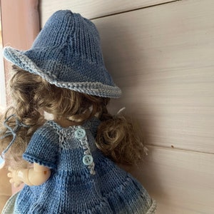 Tutorial/knitting pattern for Meadow Dumpling dolls 25 cm, dress and hat, French and English image 3