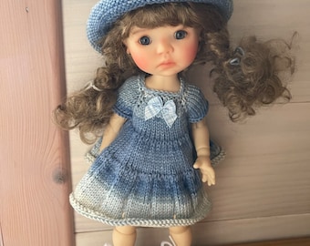 Tutorial/knitting pattern for Meadow Dumpling dolls 25 cm, dress and hat, French and English