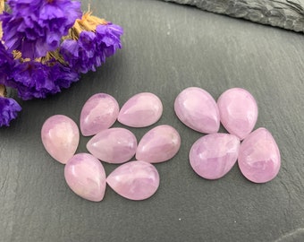Poire kunzite 10 x 14 mm, cabochon 12 x 16 mm