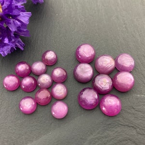 Silky Star Sapphire round 6mm, 8mm cabochon