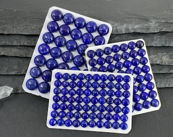 Cabochons ronds en lapis-lazuli de 5 mm, 6 mm, 7 mm, 8 mm et 10 mm - Cabochons calibrés *