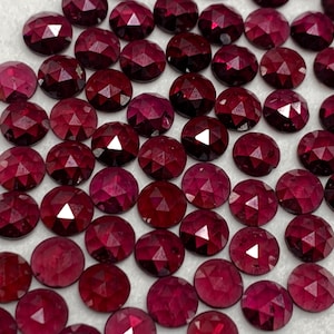 Faceted Red Garnet Cabochon: Round Gemstone (6mm to 10mm) *