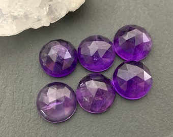 Faceted Amethyst round 12mm Cabochon *