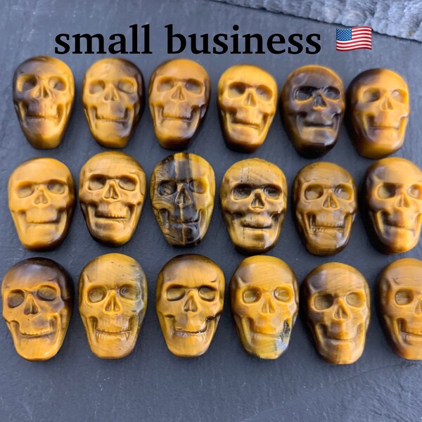 Tiger eye skull 15x22mm cabochon